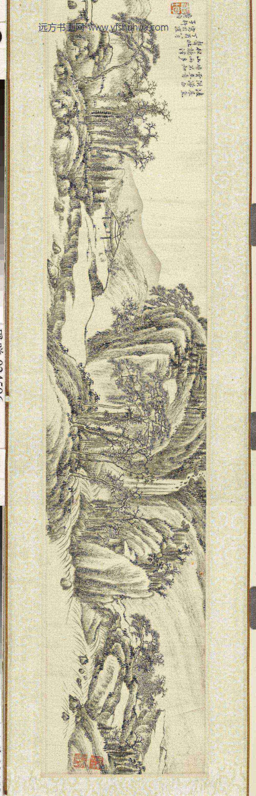 清黄均山水真迹卷-_