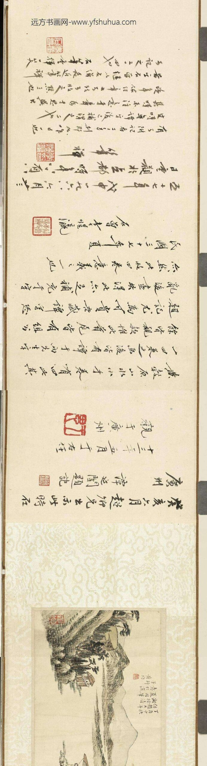 清黄均湖村清夏图卷-_