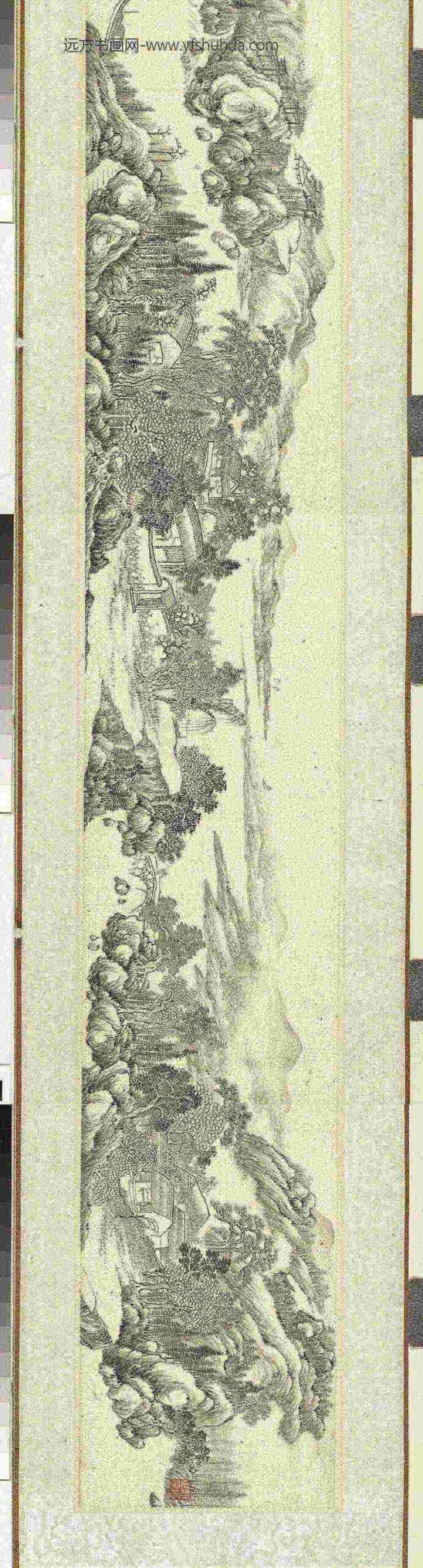 清黄均湖村清夏图真迹卷-_