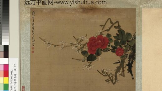 清黄慎王旼序荣集绘册 白梅茶花 3.jpg