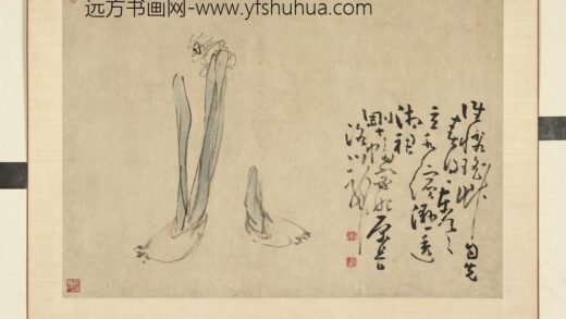 清黄慎花卉册水仙 2.jpg