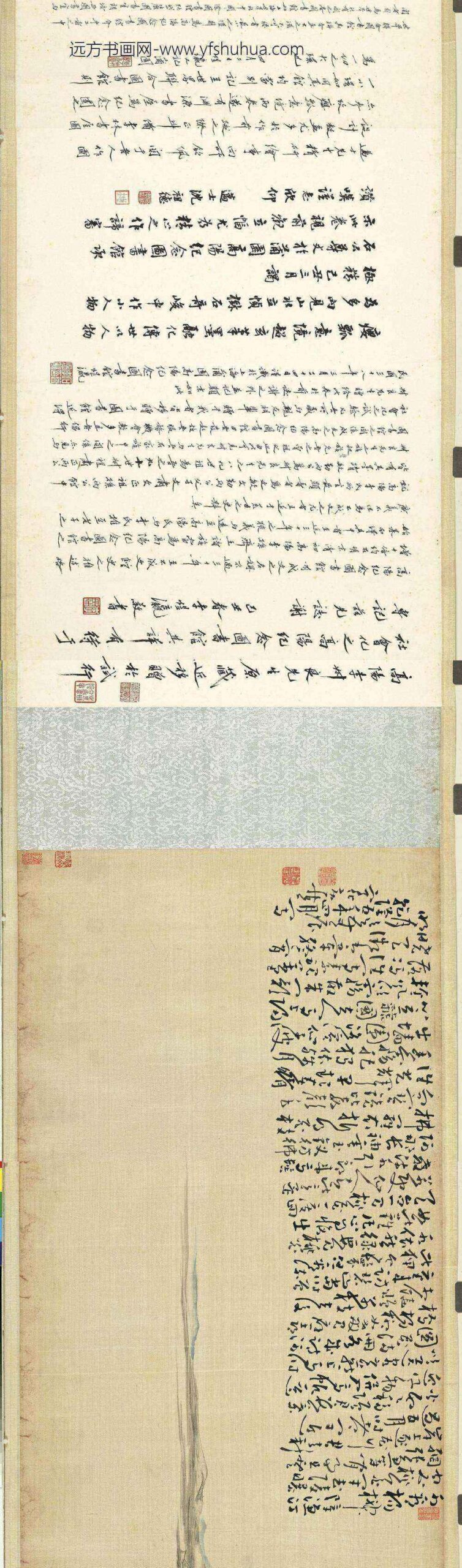 清黄慎设色山水卷-_