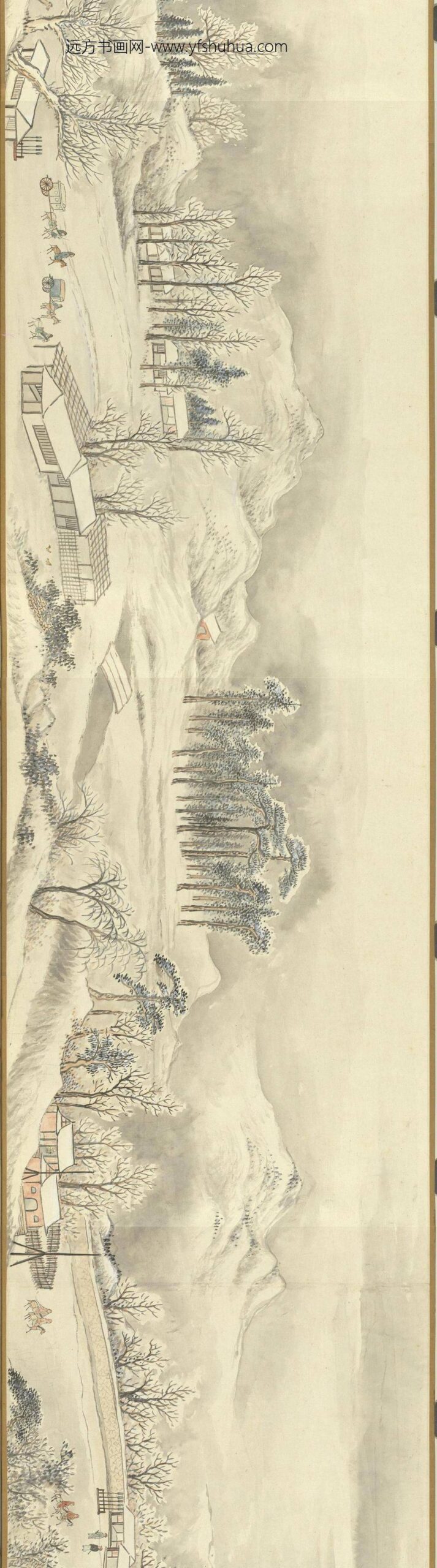 清黄钺画御制人日喜雪诗卷-_