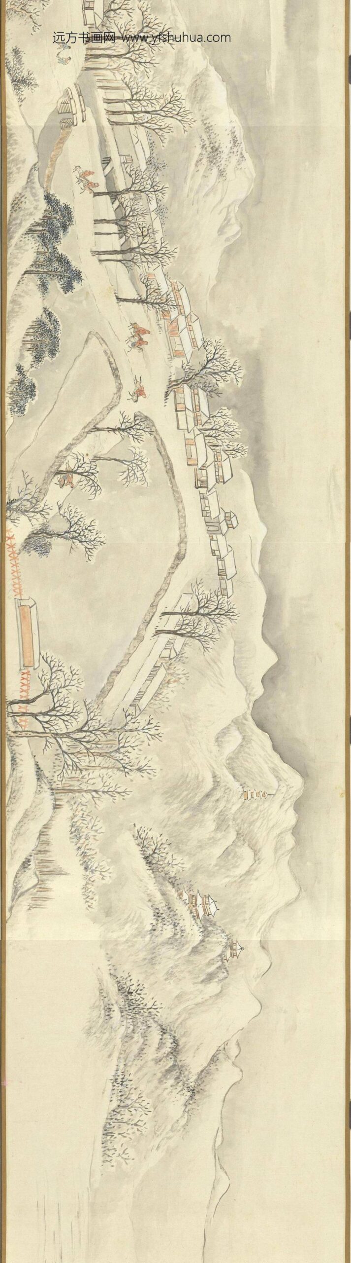 清黄钺画御制人日喜雪诗卷-_