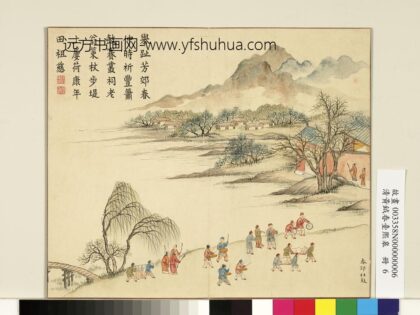 清黄钺画春台熙皋册 春郊社鼓 2.jpg