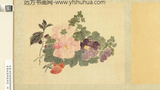 清黄钺画群蕤藻夏册 画蜀葵桑椹 2.jpg