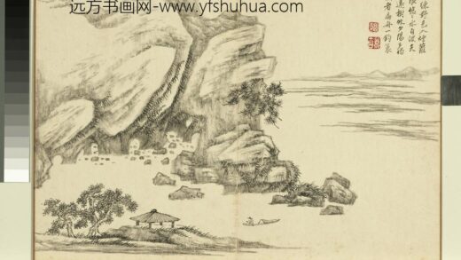 清黄鼎仿宋元山水册 扁舟钓客 2.jpg