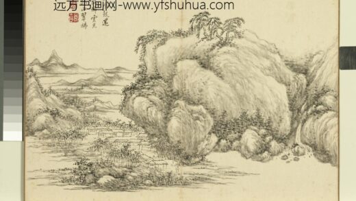 清黄鼎仿宋元山水册 松林茅屋 2.jpg