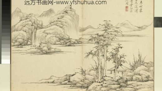 清黄鼎仿宋元山水册 竹树茅亭 2.jpg