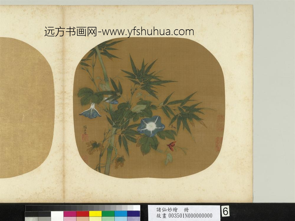 诸仙妙绘册-宋储大有牵牛蜂竹