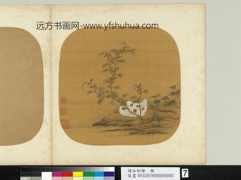 诸仙妙绘册-宋毛松红蓼竹鹅