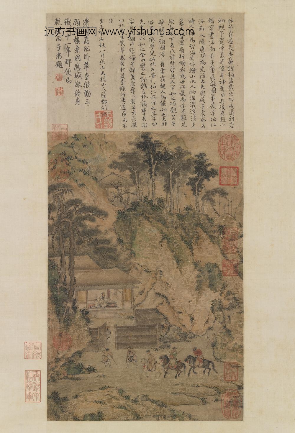 隋董展三顾草庐轴