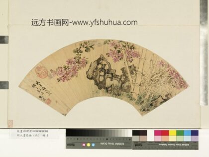 高阳明人画扇面丙册 紫薇竹石.jpg