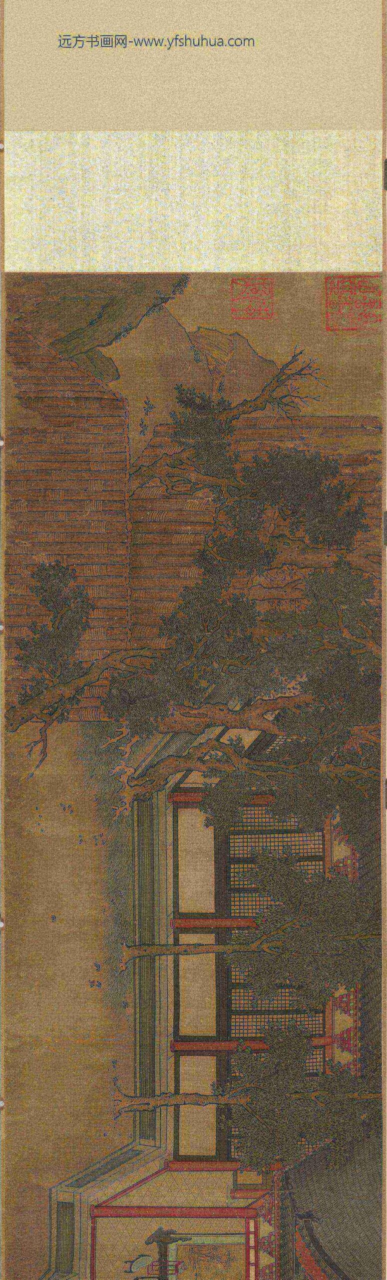 七夕乞巧图卷传宋人绘绢本设色（x厘米）台北故宫博物院藏_