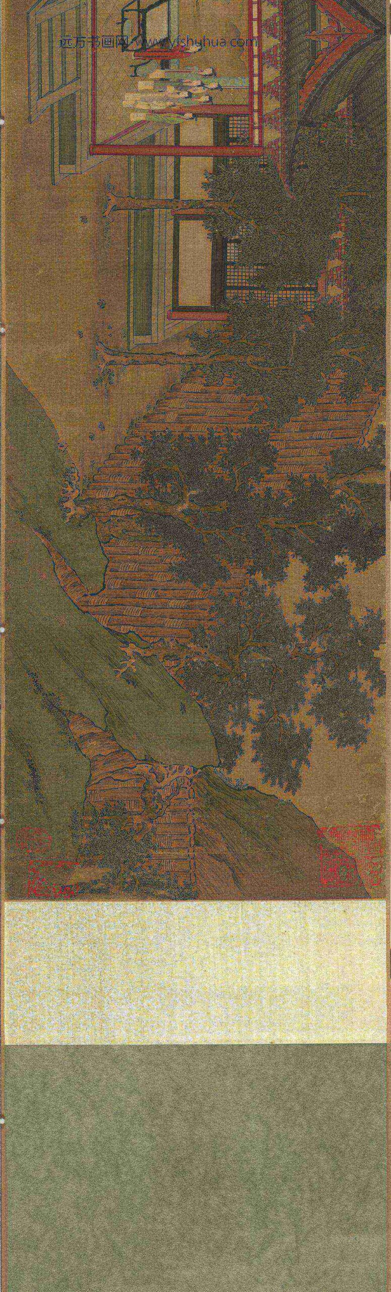 七夕乞巧图卷传宋人绘绢本设色（x厘米）台北故宫博物院藏_