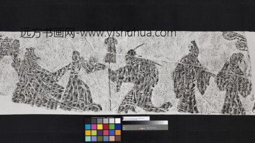 东汉四川新津崖墓石函象人画像石拓片.jpg
