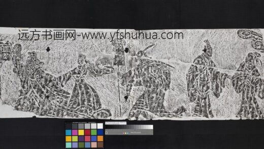 东汉四川新津崖墓石函象人画像石拓片.jpg