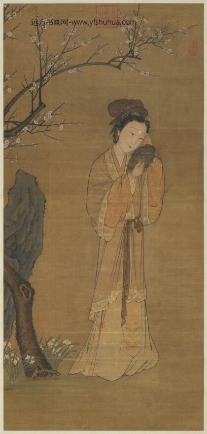 元人画梅花仕女轴.jpg