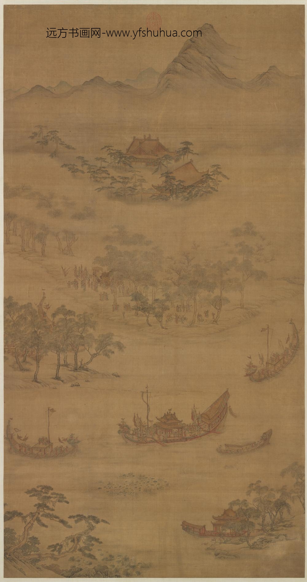 元吴廷晖龙舟夺标轴