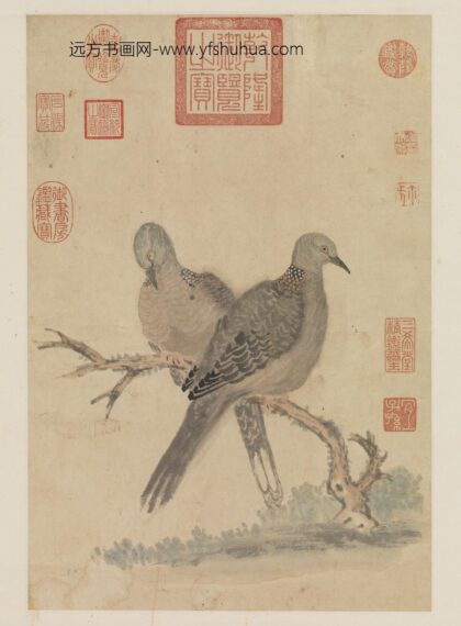 元谢天游古木双鸠轴 1.jpg