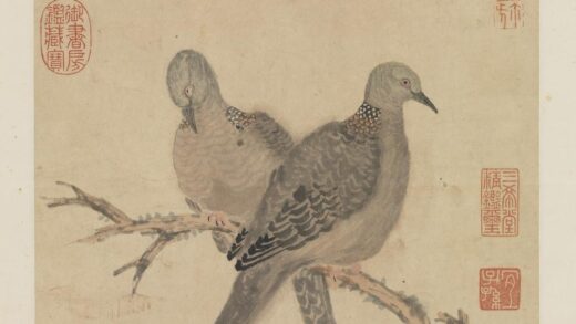 元谢天游古木双鸠轴 1.jpg