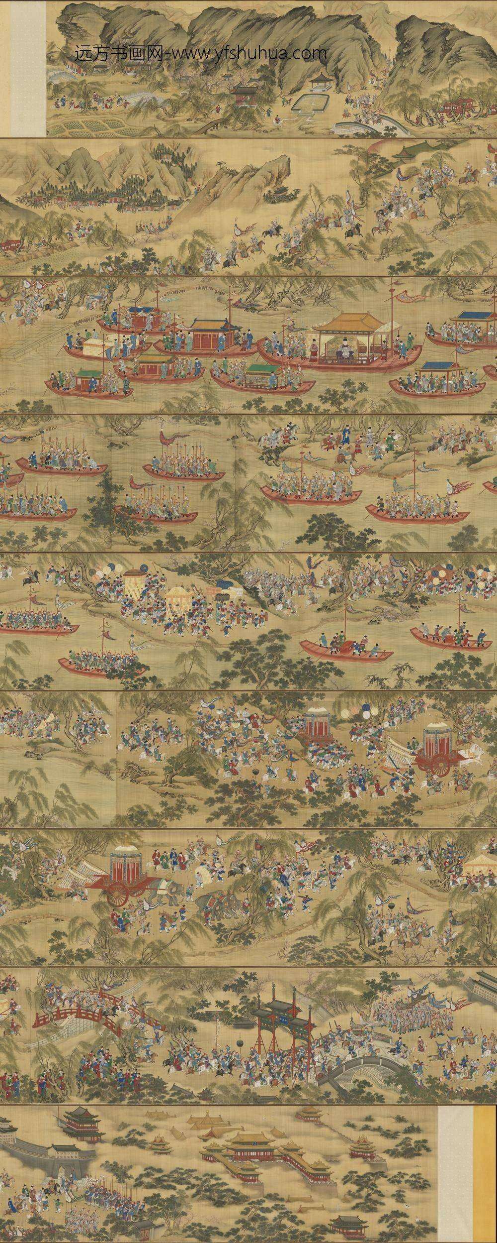 入跸图卷明人画绢本设色台北故宫博物院藏-