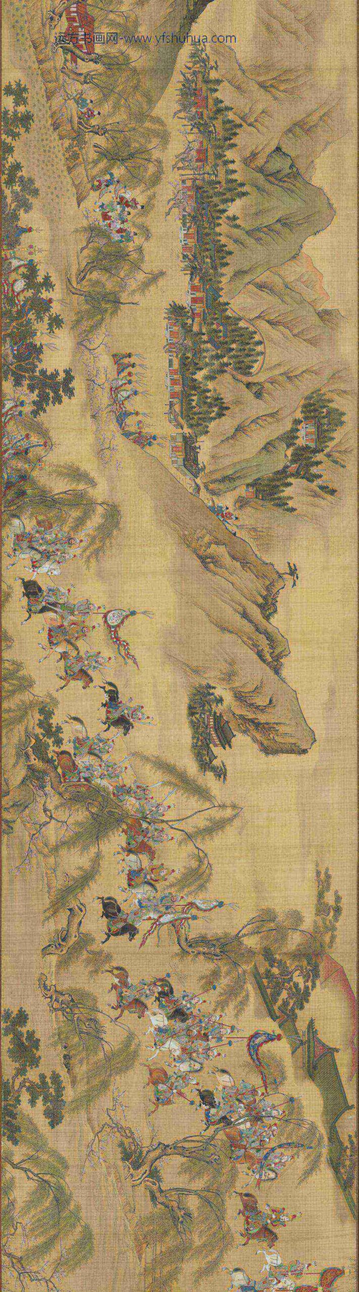 入跸图卷明人画绢本设色台北故宫博物院藏-_