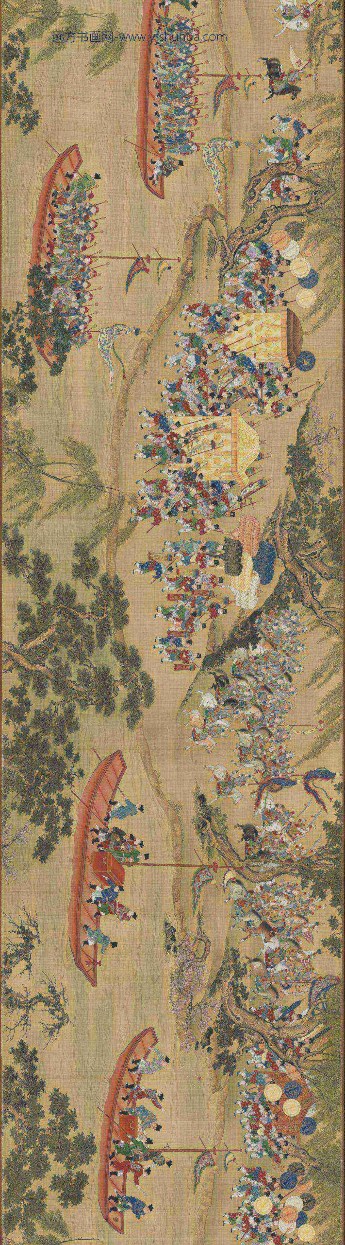 入跸图卷明人画绢本设色台北故宫博物院藏-_