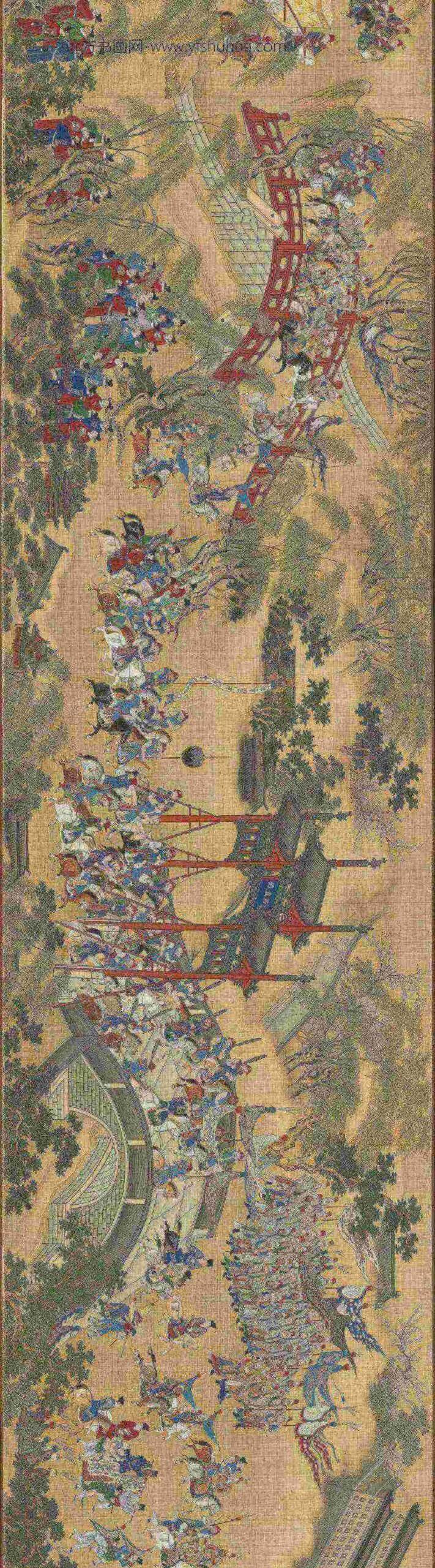 入跸图卷明人画绢本设色台北故宫博物院藏-_