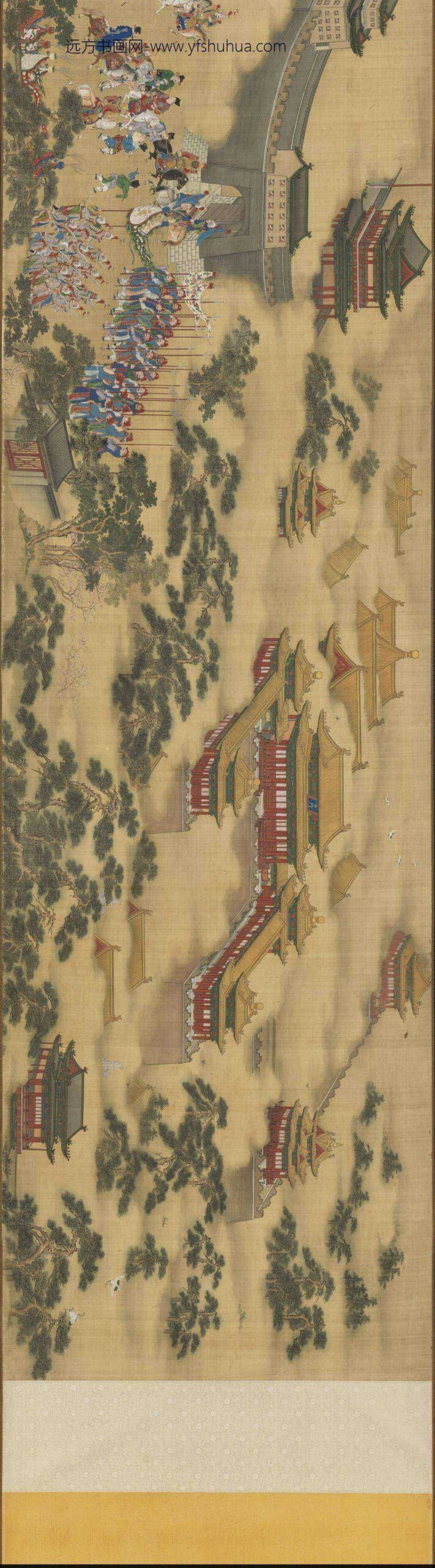 入跸图卷明人画绢本设色台北故宫博物院藏-_