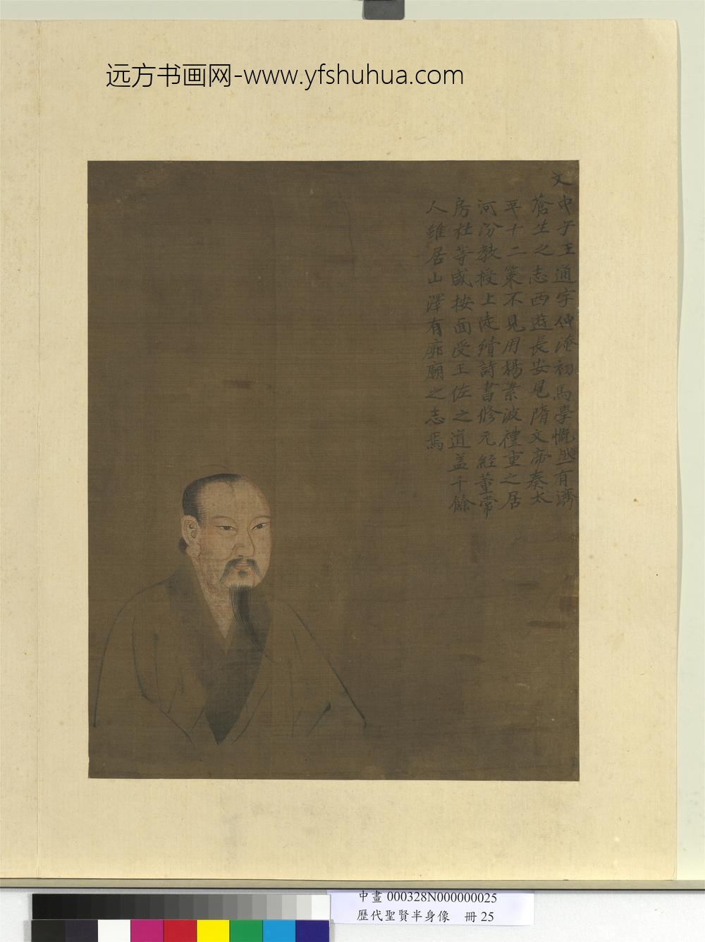 历代圣贤半身像册-文中子王通