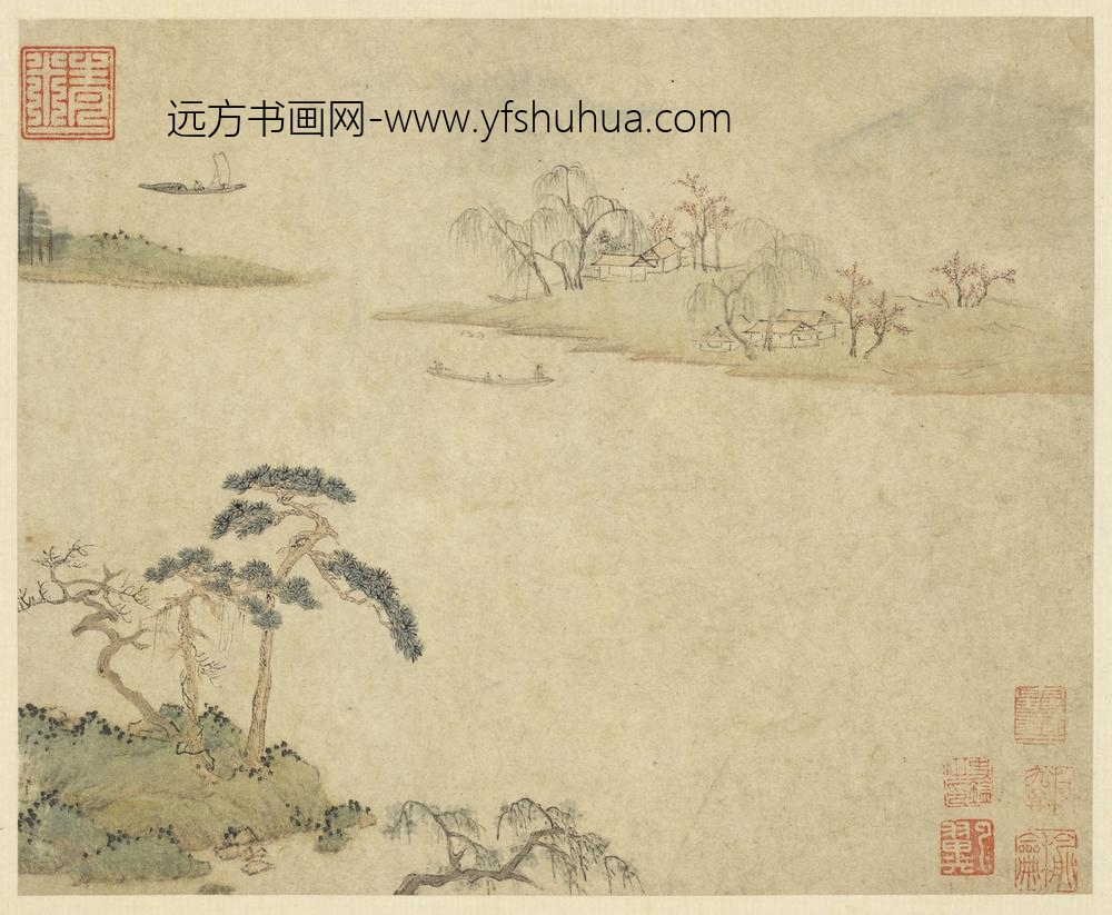 历代画幅集册-无款春溪放棹