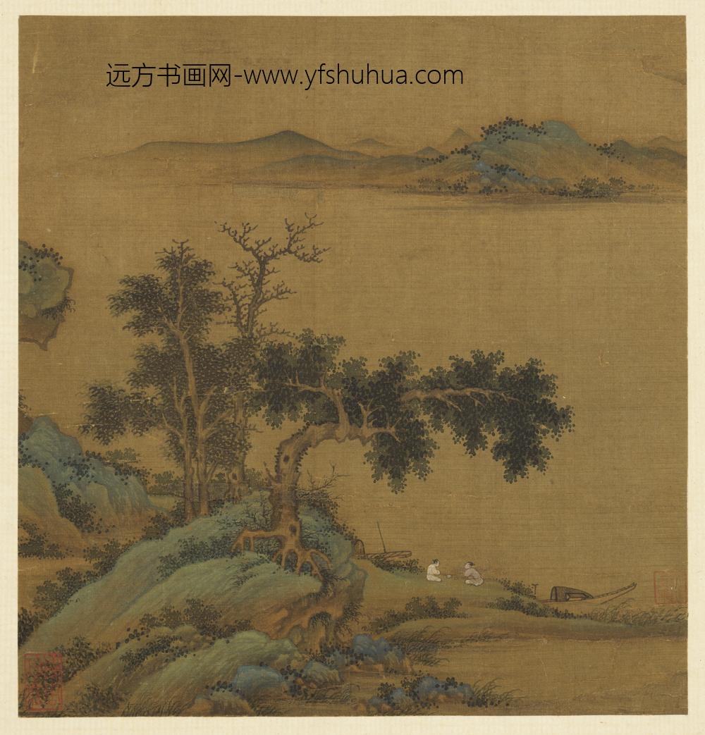 历代画幅集册-无款秋浦停舟