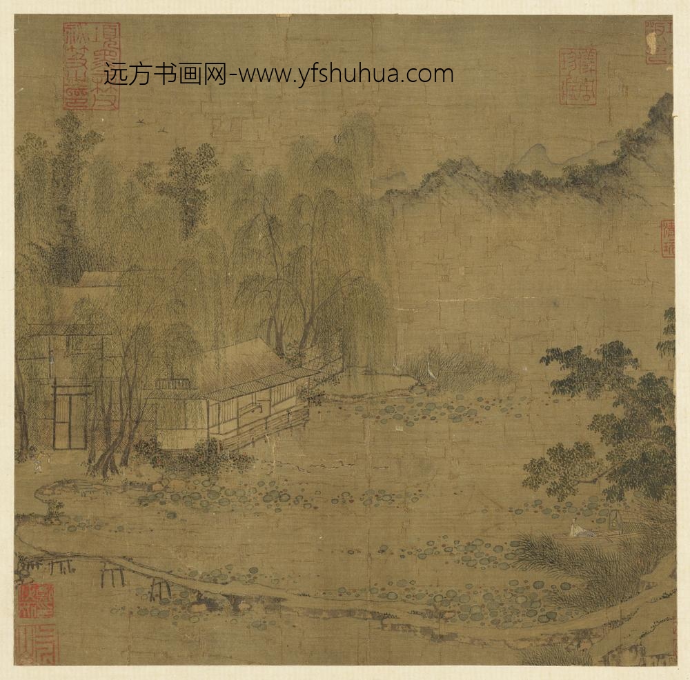 历代画幅集册册-无款柳塘钓隐