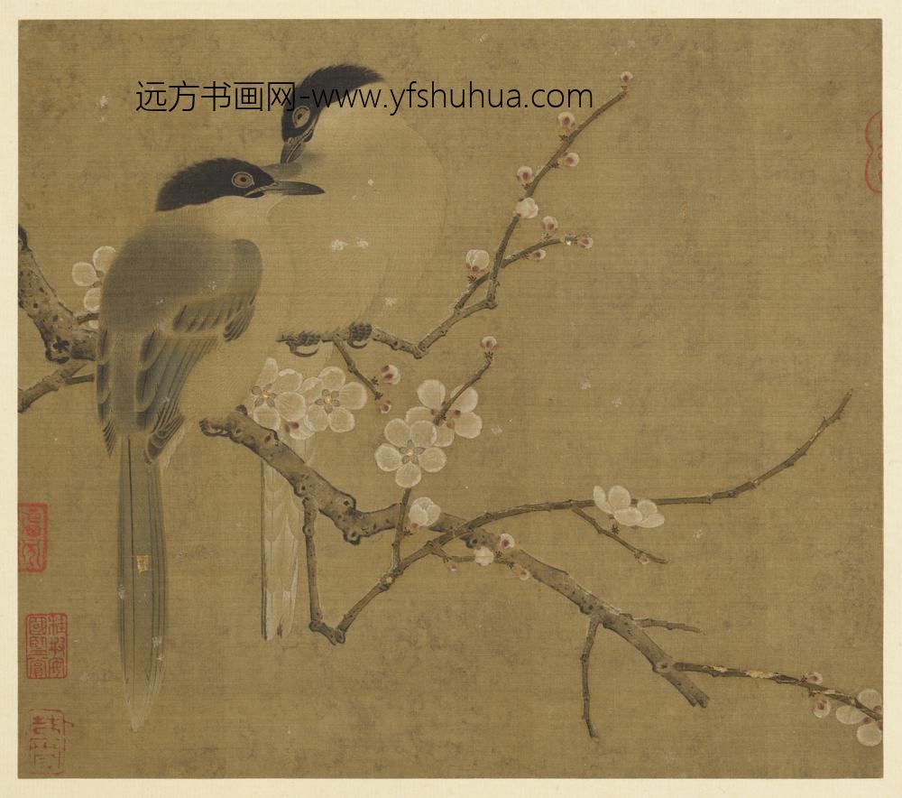 历代画幅集册册-无款梅雀-