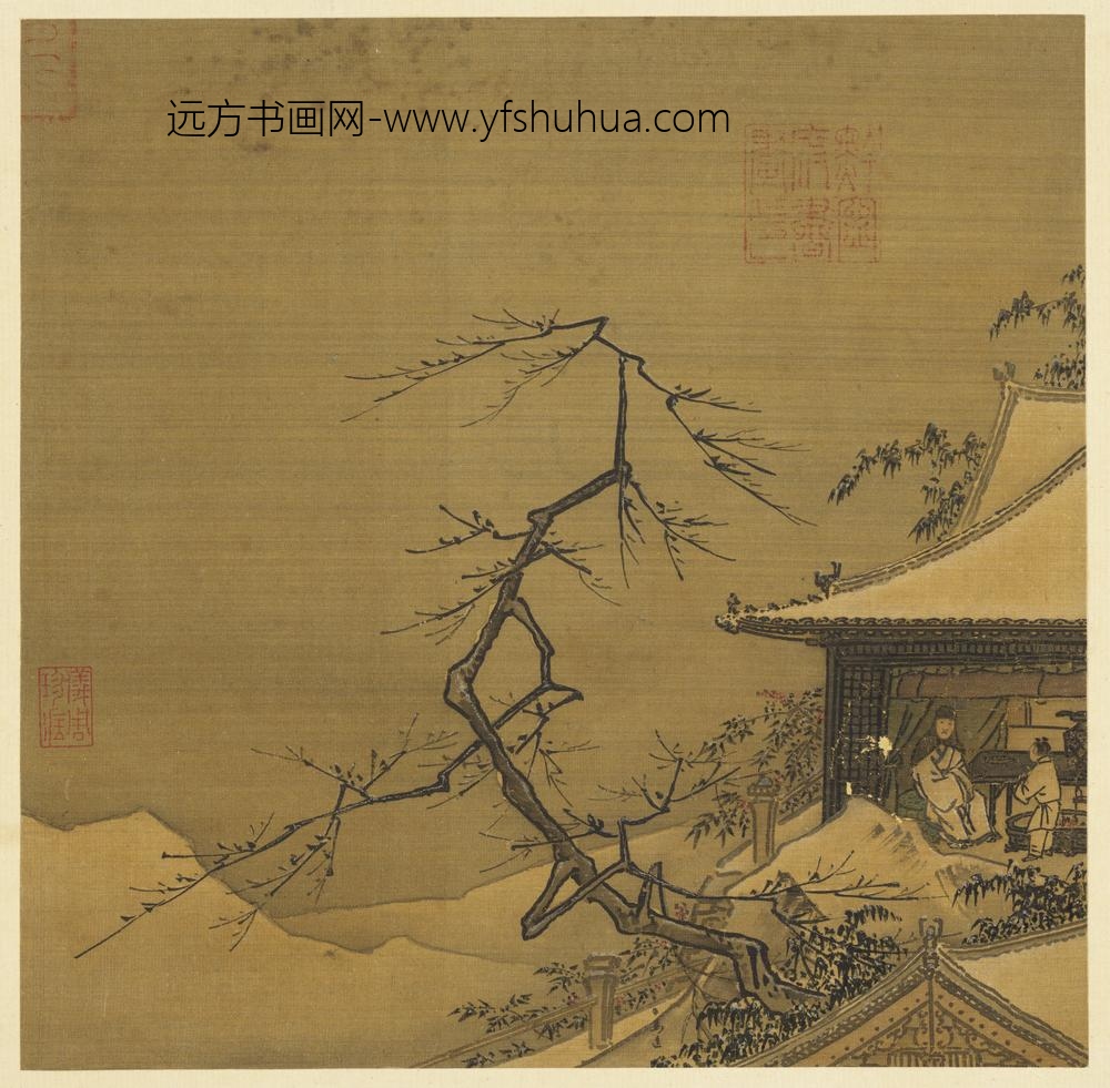 历代画幅集册册-无款梅雀-