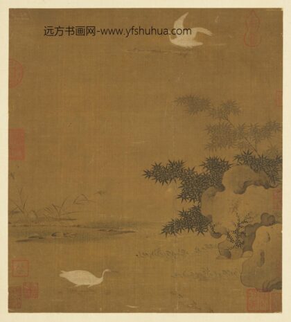 历代画幅集册册 无款竹石双鹭.jpg