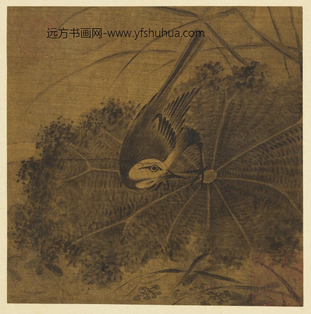 历代画幅集册册-无款莲塘翡翠