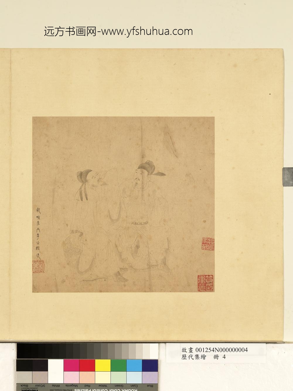 历代集绘册-宋李公麟白描人物