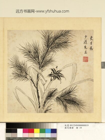 历代集绘册 更生松枝萱草.jpg