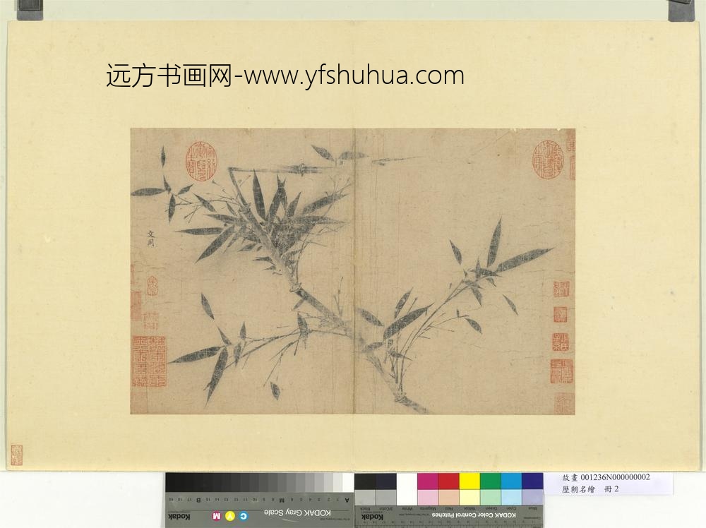 历朝名绘册-宋文同画竹