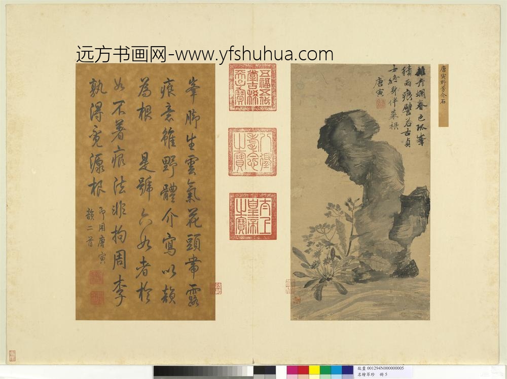 名绘萃珍册-明唐寅野芳介石