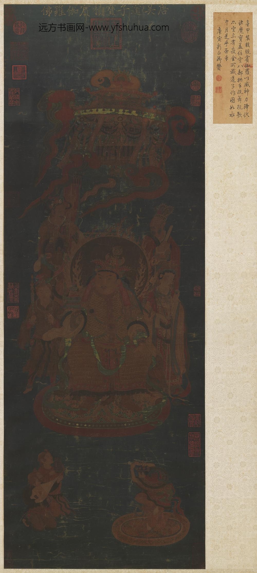 唐吴道子宝积宾伽罗佛像轴