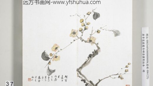 唐李邕岳麓寺碑康熙拓本册 画折枝花卉.jpg