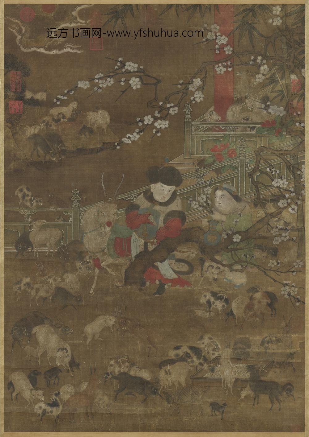 宋人吉羊开泰图轴