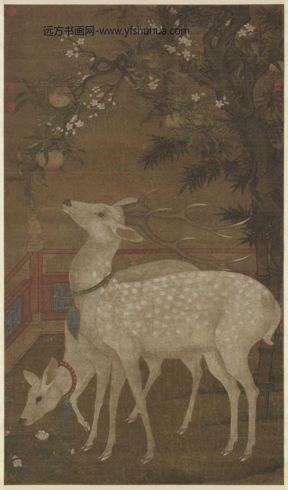 宋人寿鹿图轴