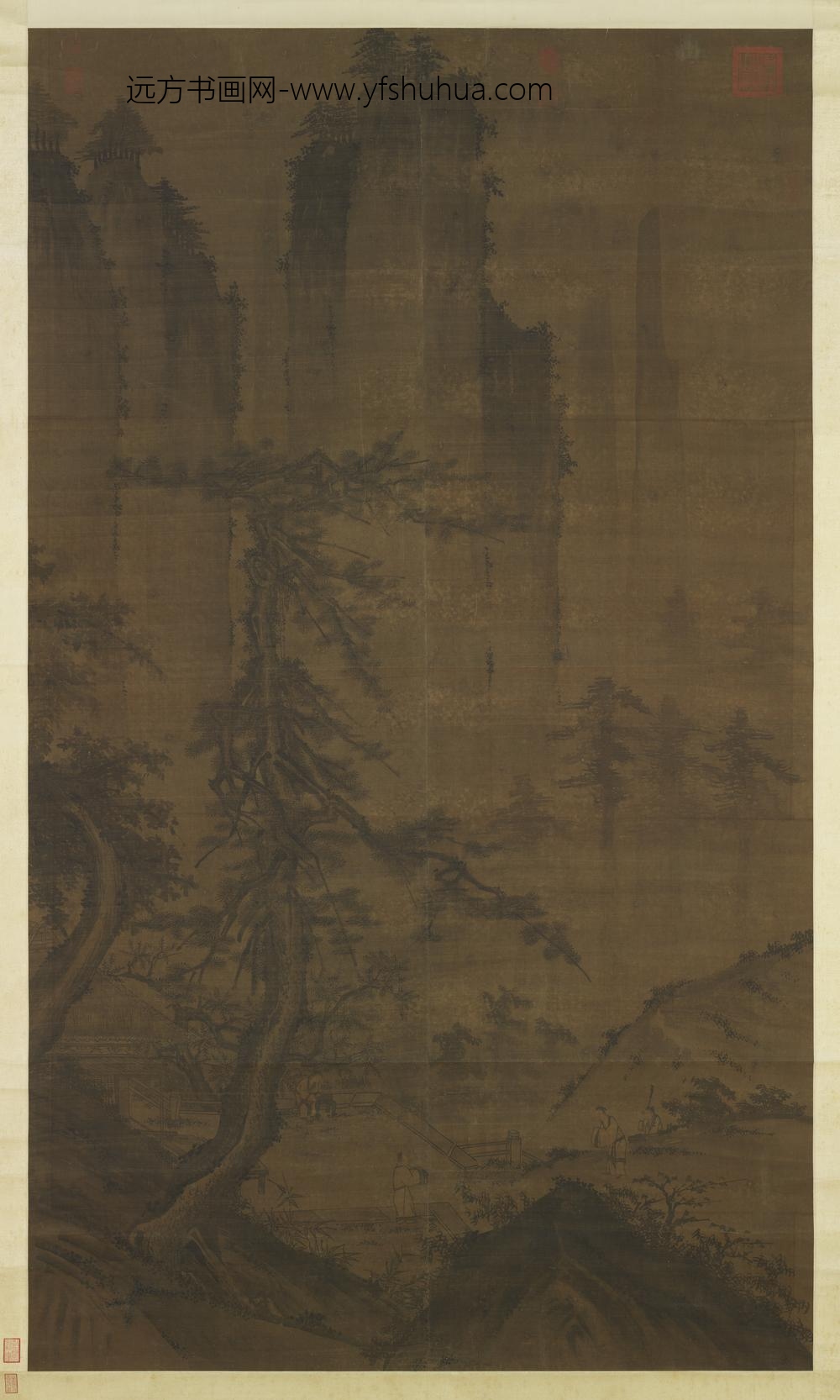 宋人山斋邀客图轴