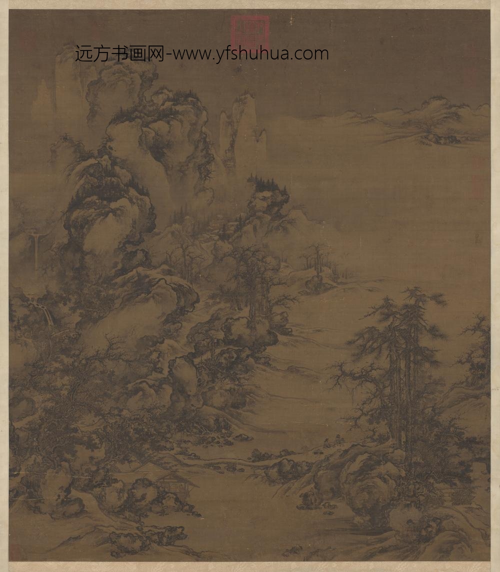 宋人岷山晴雪轴