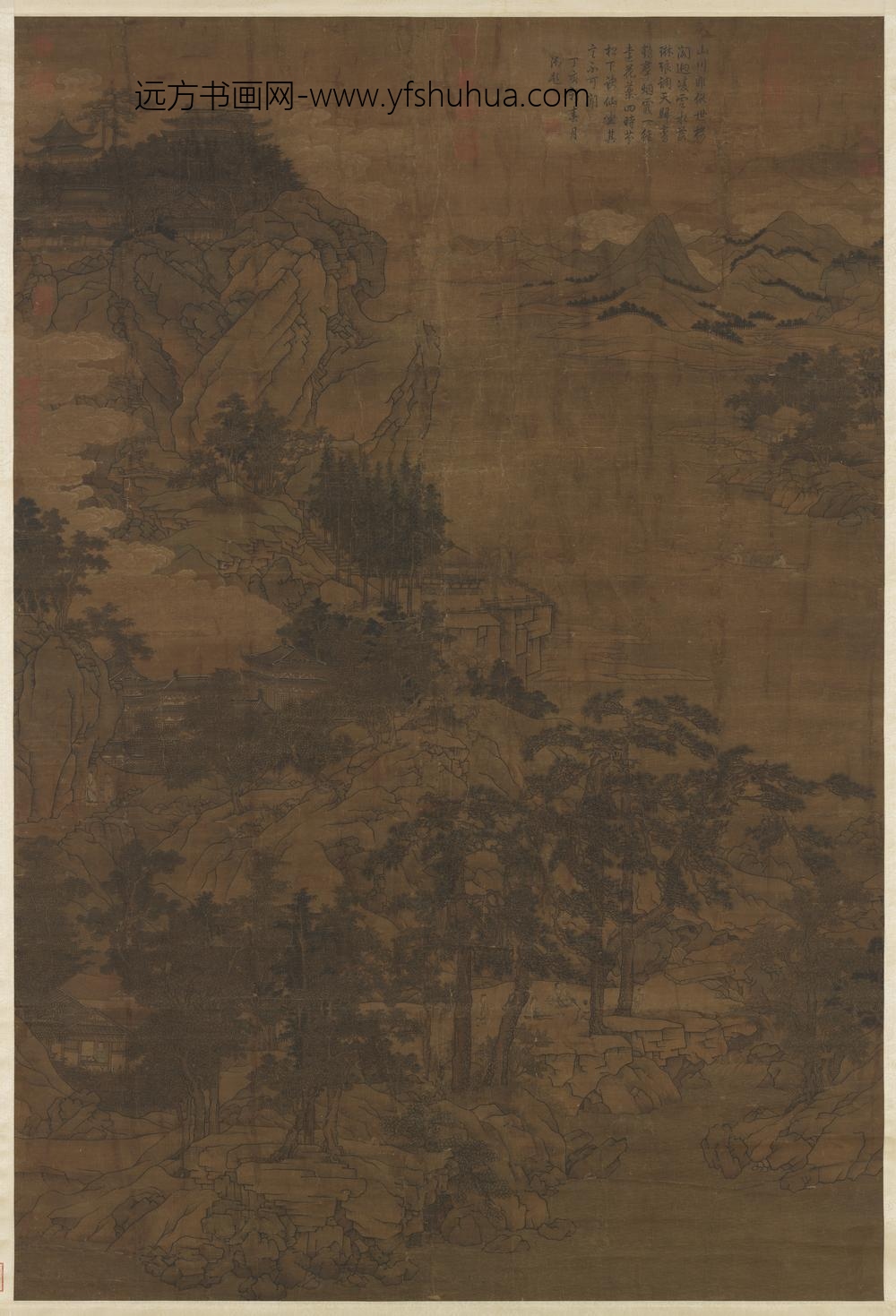 宋人松岩仙馆轴