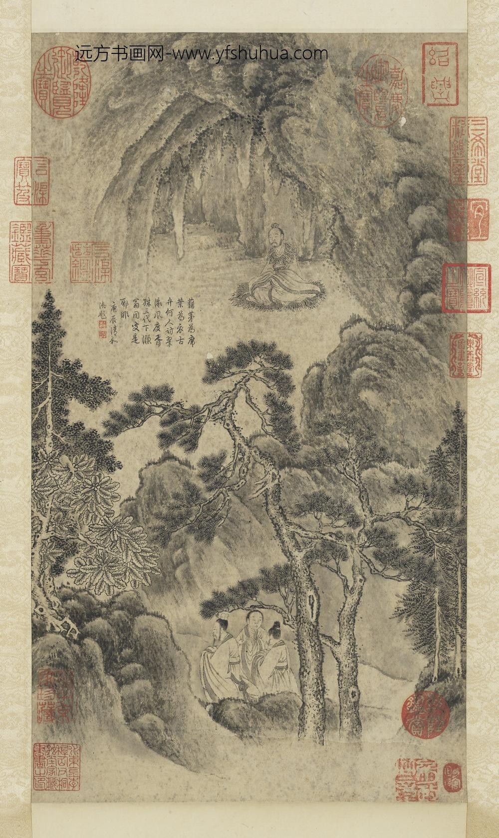 宋人松阴访隐轴